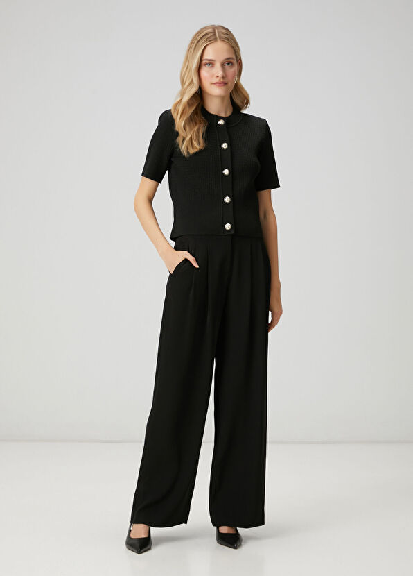 Beymen Club Black Double Pleated Palazzo Trousers - 1
